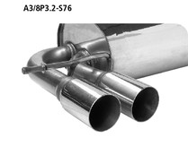 Endschalld�mpfer 2x76mm gerade Audi S3 8P Sportback