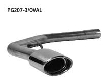Endrohrsatz links mit 120x80 Endrohr Peugeot 207