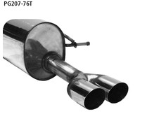 Endschalld�mpfer 2x 76mm Endrohr Peugeot 207