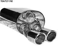 Endschalld�mpfer mit Doppel-Endrohr 2x76mm eingerollt, 20� schr�g geschnitten