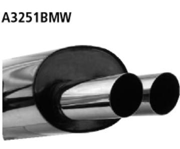 Endschalldämpfer mit 2x76 mm Endrohr BMW 325/328i E36