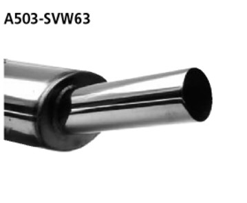 Endschalldämpfer mit 1x63mm Endrohr VW Polo 1-3 (86C/86)