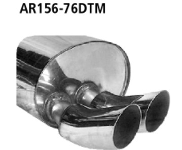 Endschalldämpfer 2x76mm DTM Endrohren Alfa Romeo GT
