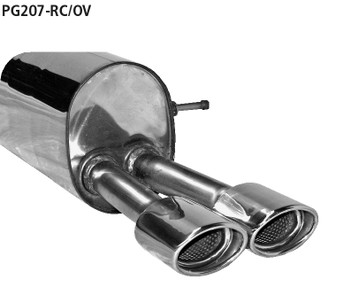 Endschalldämpfer 2x110x70 Endrohr Peugeot 207 RC
