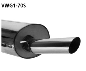 Endschalldämpfer mit 1x70mm o. Eins. (30°) VW Golf 1 / Scirocco 1