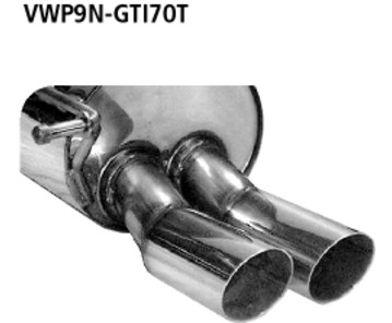 Endschalldämpfer 2x70mm gerade Polo 9N GTI